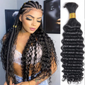 QVR Deep Wave Bulk Hair Extensions for Boho Knotless Braiding