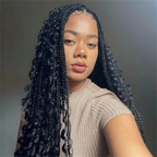 QVR Deep Wave Bulk Hair Extensions for Boho Knotless Braiding