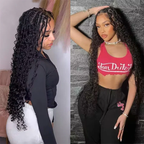 QVR Deep Wave Bulk Hair Extensions for Boho Knotless Braiding