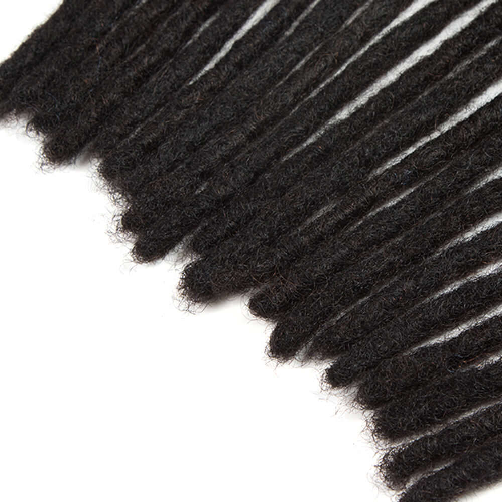QVR Handmade Dreadlocks Natural Black Thickness 0.6cm Human Hair Loc Extensions