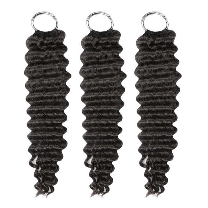 QVR Premium Chinese Hair Deep Wave Virgin Human Crochet Hair Natural Black Machine Made Feather Crochet Hairstyles