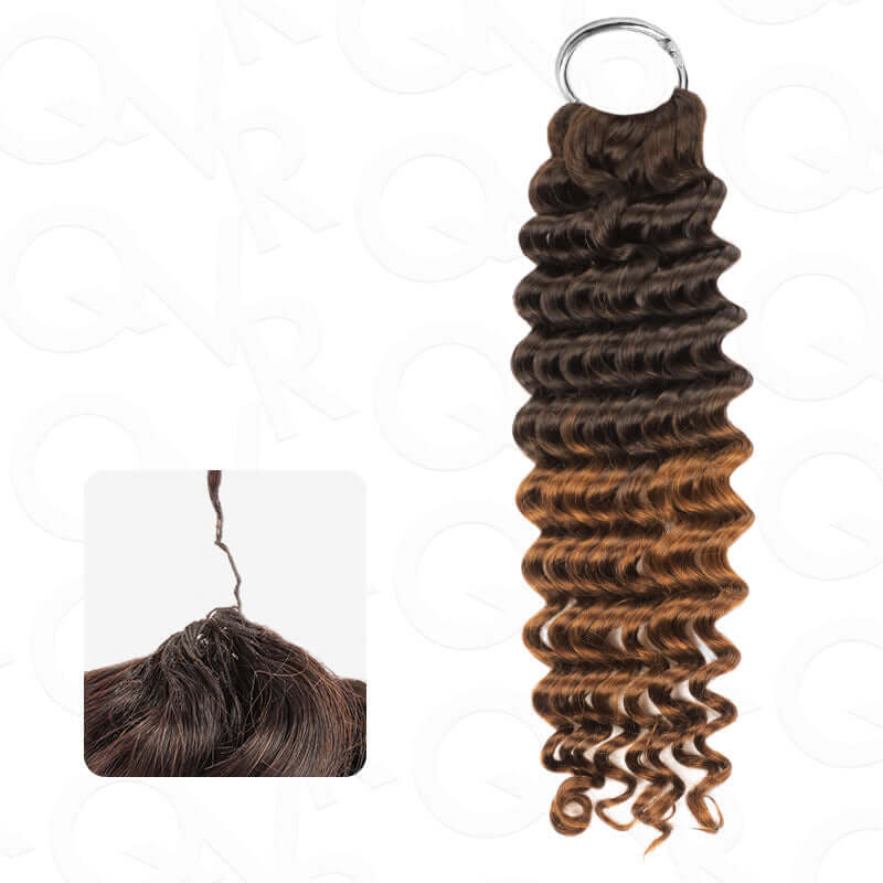 QVR Premium Chinese Hair Small Kinky Curly Virgin Human Crochet Hair Ombre #T2/30 Machine Made Feather Crochet Hairstyles