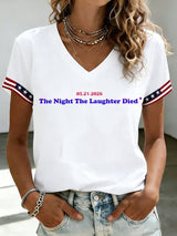 🔥Buy 3 Get 15% Off🔥Women's The Night Laughter Died V-Neck Short-Sleeved T-Shirt