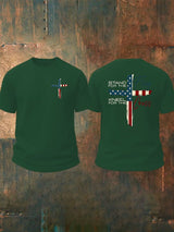 Men's Stand For The Flag Kneel For The Cross Printed Waffle Top