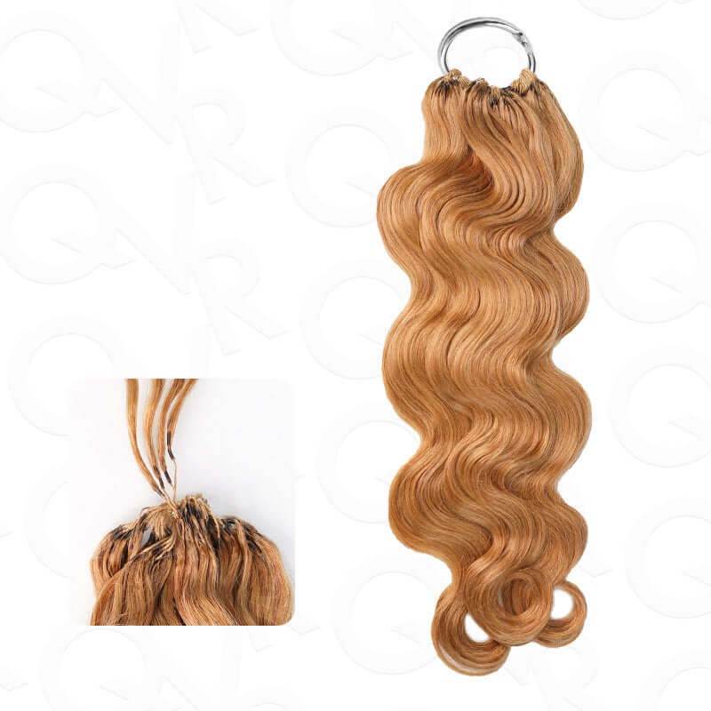 QVR Body Wave Feather Crochet Human Hair Highlight #P4/27 Miracle Knots Crochet Weave Hair Extensions