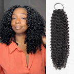 QVR Burmese Kinky Curly Crochet Hair Machine Made Natural Black Natural Curls Feather Human Hair Extension