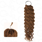 QVR Highlight Crochet Hair Water Wave #4+#30+#27 Machine Made Feather Human Hair Extension