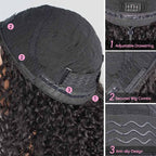 QVR Glueless Highlight Brown #1B/30 Twist Curly Half Wig 250% Density Human Hair Wig Wear Go Flip Over Wig