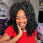 QVR Glueless Kinky Curly Half Wig 250% Density Human Hair Wig Wear Go Flip Over Wig