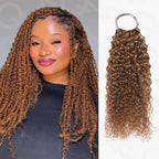 QVR Dark Brown #4 Crochet Hair Small Kinky Curly Machine Made Feather Human Hair Extension