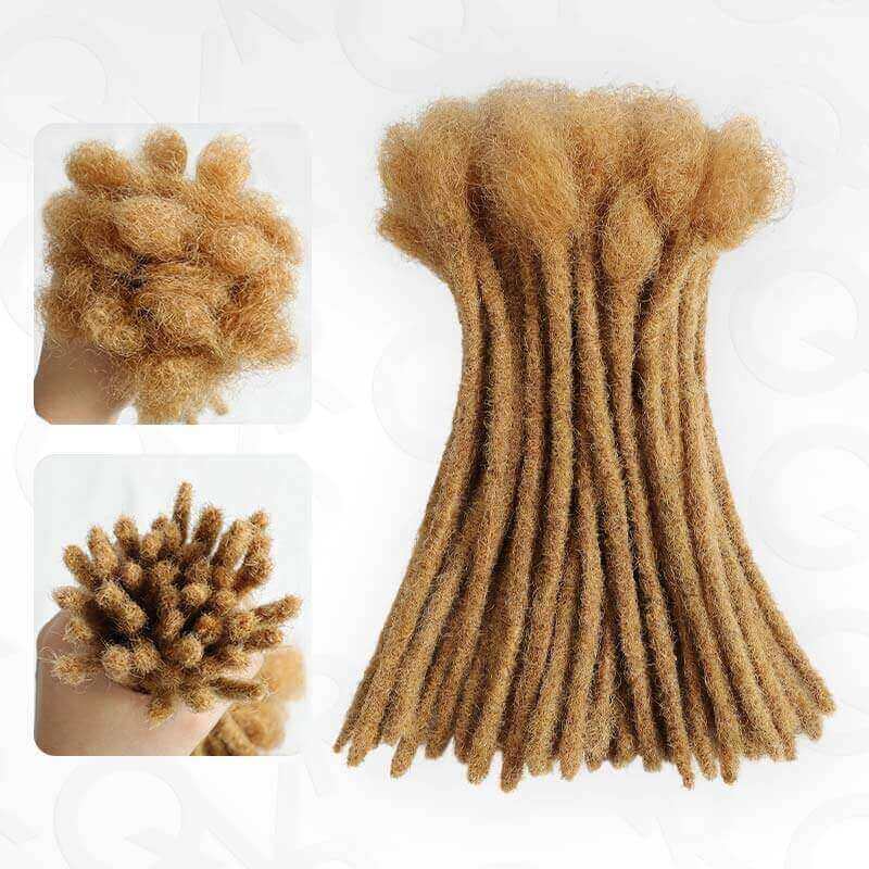 QVR Handmade Dreadlocks Natural Black Thickness 0.6cm Human Hair Loc Extensions