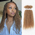 QVR Honey Blonde Afro Kinky V Bulk for Kinky Twist Crochet Braiding Hair