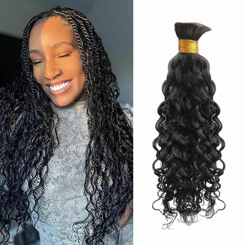 QVR Loose Wave Bulk Hair Extensions for Boho Knotless Braiding