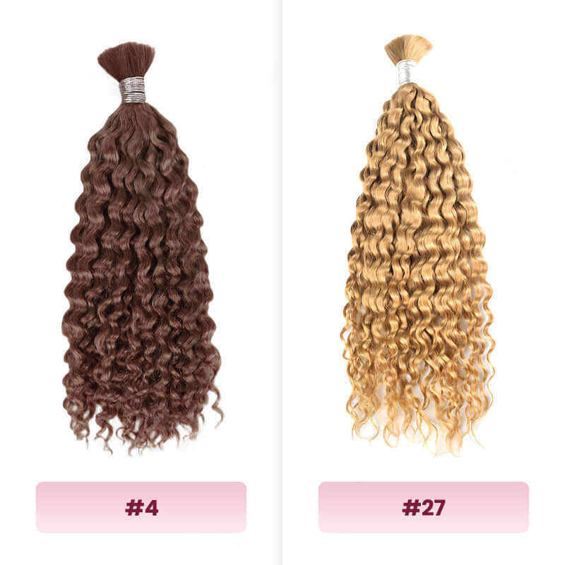 QVR Multi-Color Water Wave Bulk Hair Extensions for Boho Knotless Braiding