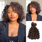 QVR Natural Black Bouncy Curl Bulk Hair Extensions For Crochet Braids Human Hair