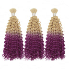 QVR Ombre #T20/VIOVLET Water Wave Bulk Hair Extensions for Boho Knotless Braiding