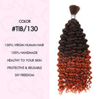 QVR Ombre #T1B/130 Water Wave Bulk Hair Extensions for Boho Knotless Braiding
