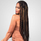 QVR Highlight P4/27 Kinky Curly Bulk Hair Extensions for Boho Knotless Braiding