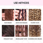 QVR Dark Brown #4 Water Wave Bulk Hair Extensions for Boho Knotless Braiding