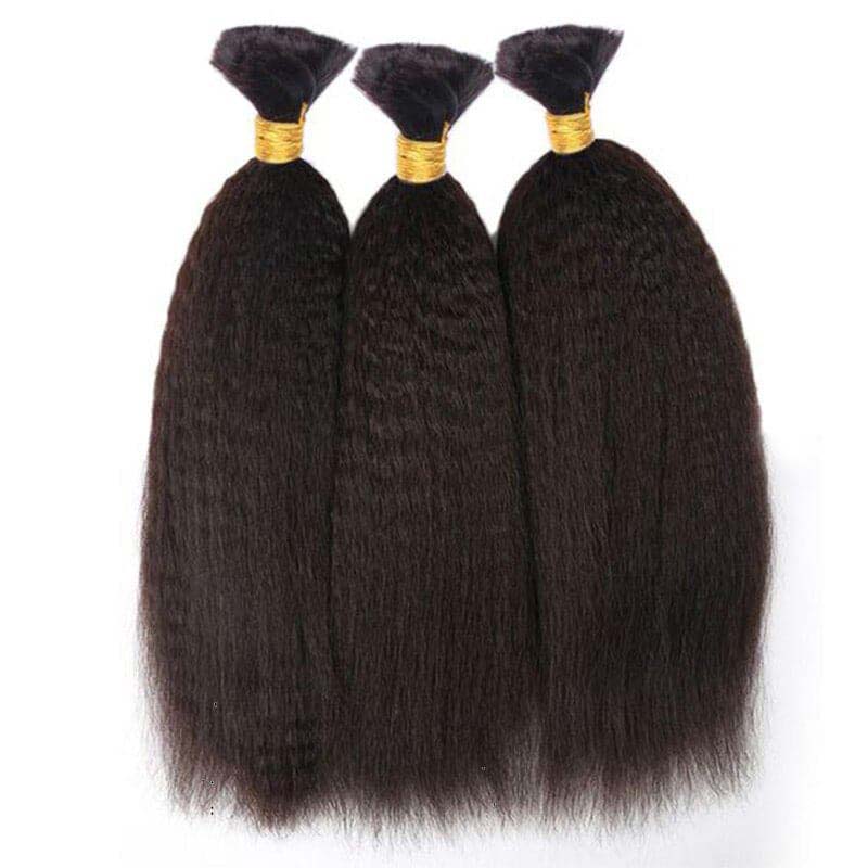 QVR Silk Straight Bulk Hair Extensions for Boho Knotless Braiding