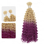 QVR Ombre #T20/VIOVLET Water Wave Bulk Hair Extensions for Boho Knotless Braiding
