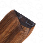 QVR Highlight #P4/30 9PCS Weft Clip In Hair Extensions Volumizer #P4/27 Straight Clip In Human Hair