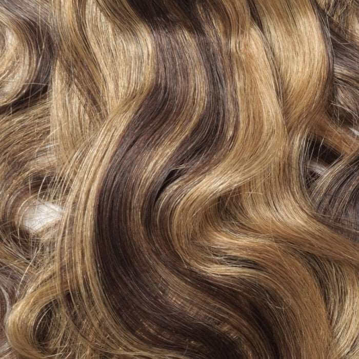 QVR #P4/27 Blonde Highlights Straight/Body Wave 7Pcs Clip in Hair Extensions