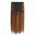 QVR Highlight #P4/30 9PCS Weft Clip In Hair Extensions Volumizer #P4/27 Straight Clip In Human Hair