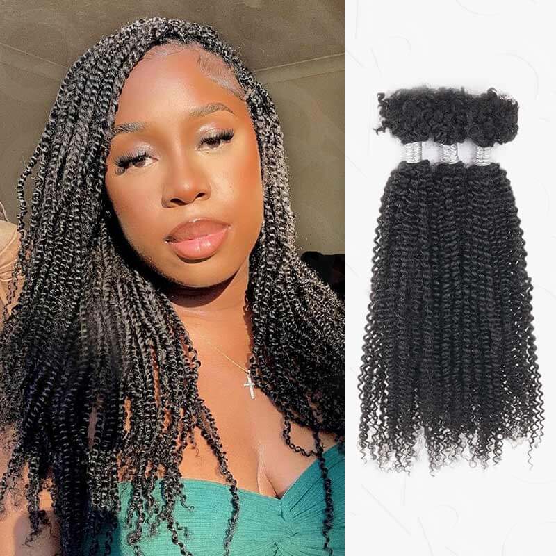 QVR Ombre T2/350 Afro Kinky V Bulk for Kinky Twist Crochet Braiding Hair