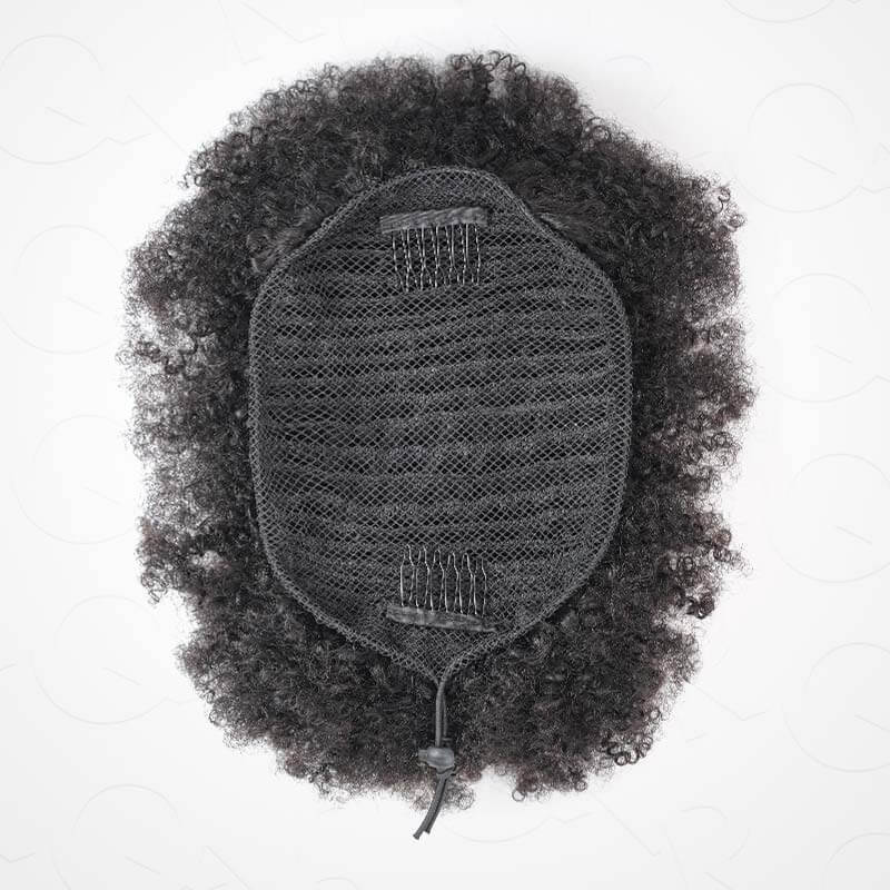 QVR Drawstring Ponytail Extension Afro Puff Human Hair Ponytail Hairstyle