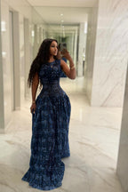 Adinkra Pleated Maxi Dress