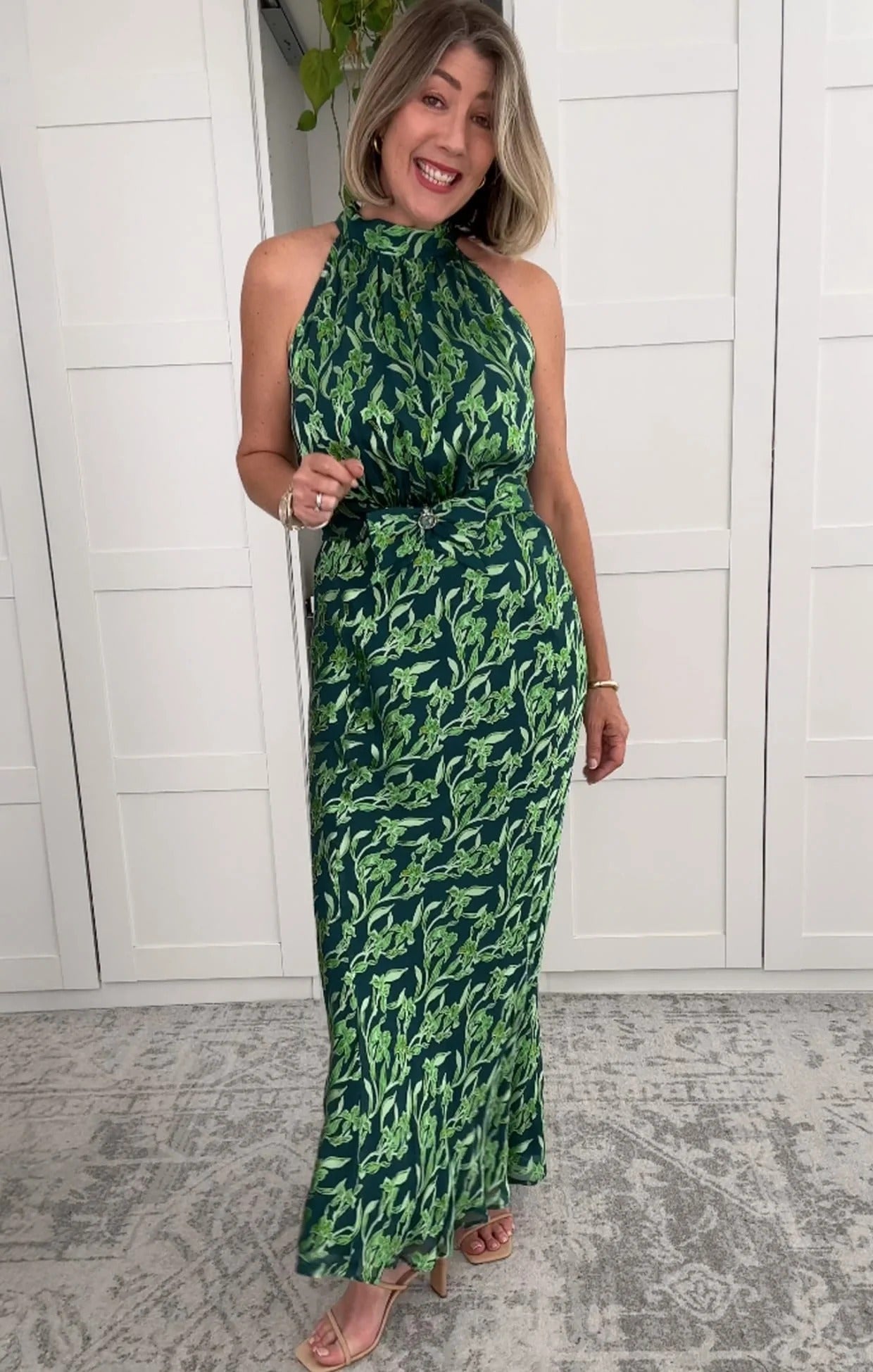 PRISCILLA HALTER BIAS DRESS