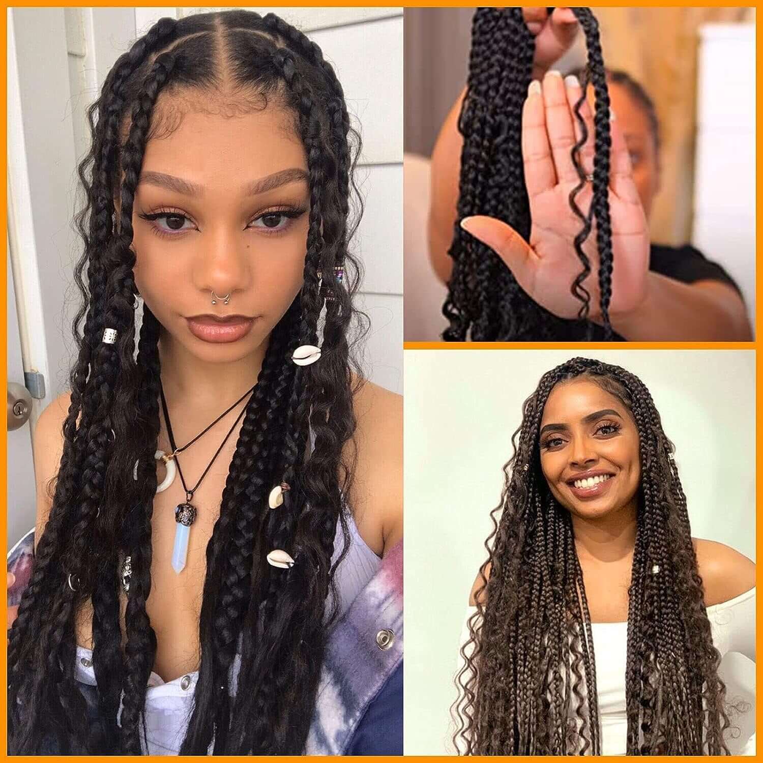 QVR Kinky Curly Bulk Hair Extensions for Boho Knotless Braiding