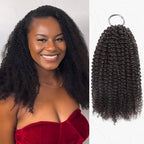 QVR Bouncy Curly Crochet Hair Natural Black Machine Made Feather Crochet Human Hair Extension