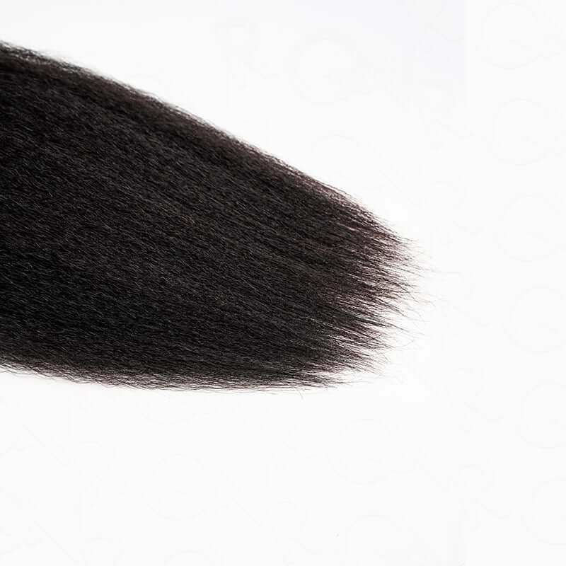 QVR Kinky Straight Crochet Hair Natural Black Machine Made Feather Human Hair Extension