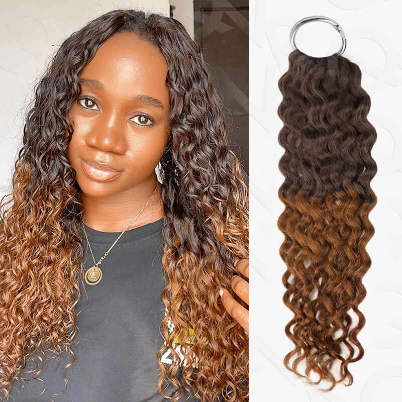 QVR #T2/30 Crochet Hair Small Kinky Curly Machine Made Feather Human Hair Extension