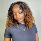 QVR #T2/30 Crochet Hair Small Kinky Curly Machine Made Feather Human Hair Extension