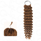 QVR Deep Wave Feather Crochet Human Hair Highlight #P4/27 Miracle Knots Crochet Weave Hair Extensions