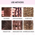 QVR Ombre #T1B/130 Water Wave Bulk Hair Extensions for Boho Knotless Braiding