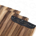 QVR Highlight #P4/30 9PCS Weft Clip In Hair Extensions Volumizer #P4/27 Straight Clip In Human Hair