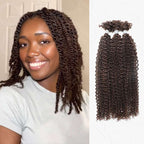 QVR Human Afro Kinky V Bulk Natural Curly Hair for Kinky Twist Crochet Braiding Hair