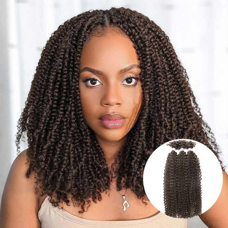 QVR 1 Pack Afro Kinky V Bulk Hair for Kinky Twist Crochet Braiding Hair