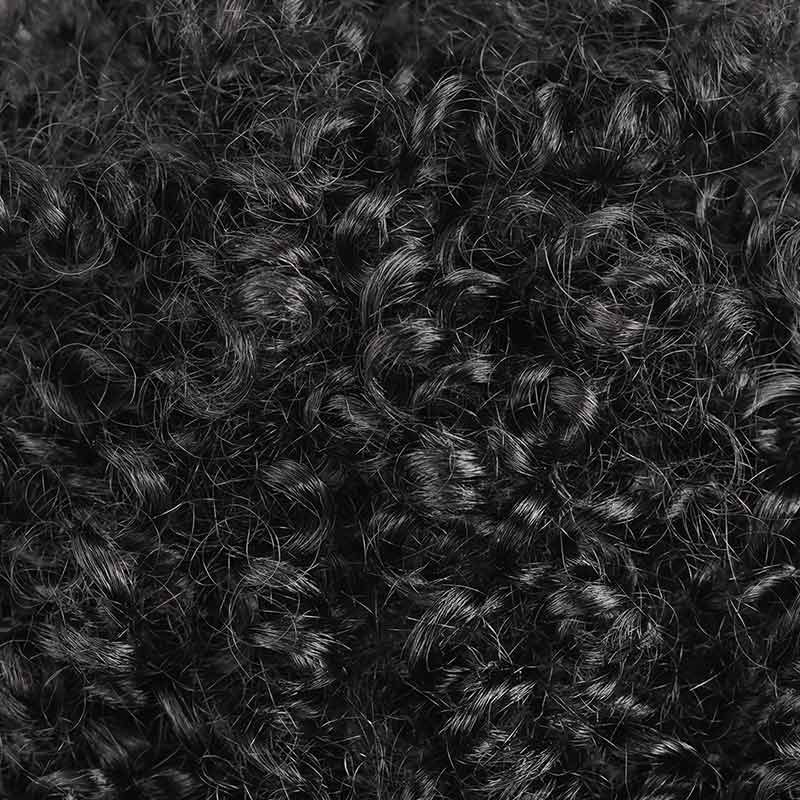 QVR Drawstring Ponytail Extension With Bangs Short Curly Human Hair Ponytail Hairstyle