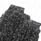 QVR Best 9PCS Weft Clip In Hair Extensions 5PCS Volumizer Ramen Curl Clip In Human Hair