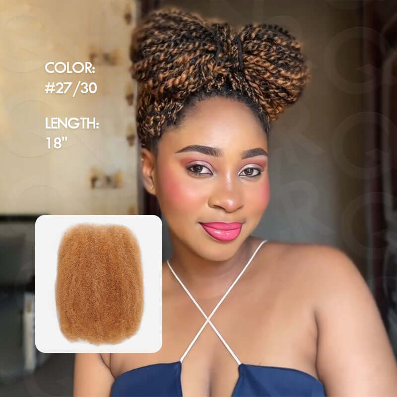 QVR #27/30 Afro Kinky Bulk Mixed Color Human Hair for Braiding DreadLock