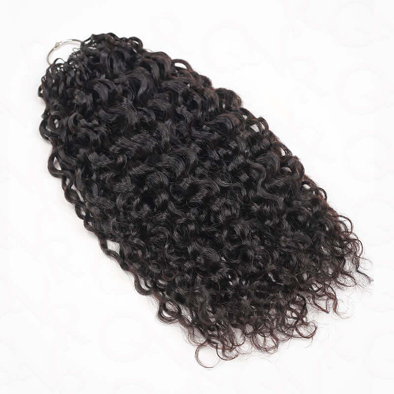 QVR Twist Curly Crochet Hair Natural Black Machine Made Feather Human Hair Extension