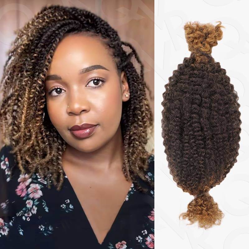 QVR Ombre Spring Twist Hair T1B/27 Color Type 3C 4A Hair Extensions