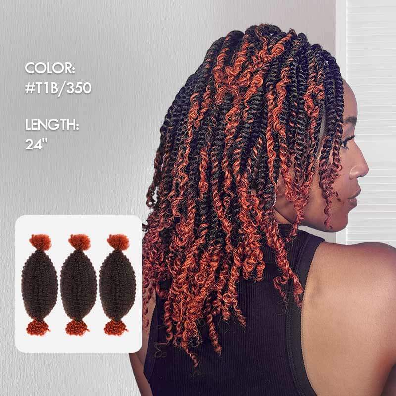 QVR Ombre Spring Twist Hair T1B/350 Color Type 3C 4A Hair Extensions