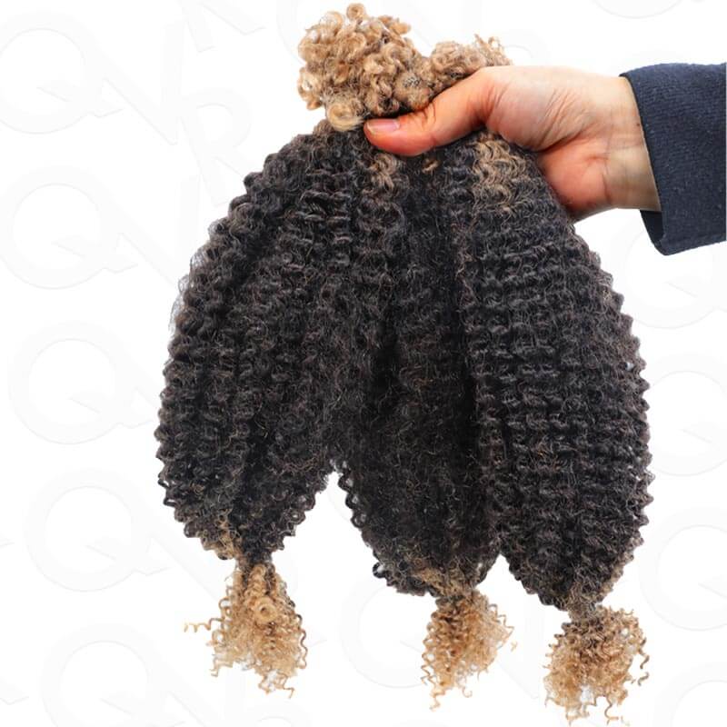 QVR Ombre Spring Twist Hair T1B/27 Color Type 3C 4A Hair Extensions
