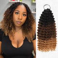 QVR Ombre #T1B/30/27 Small Kinky Curly Machine Made Feather Crochet Human Hair Extensions